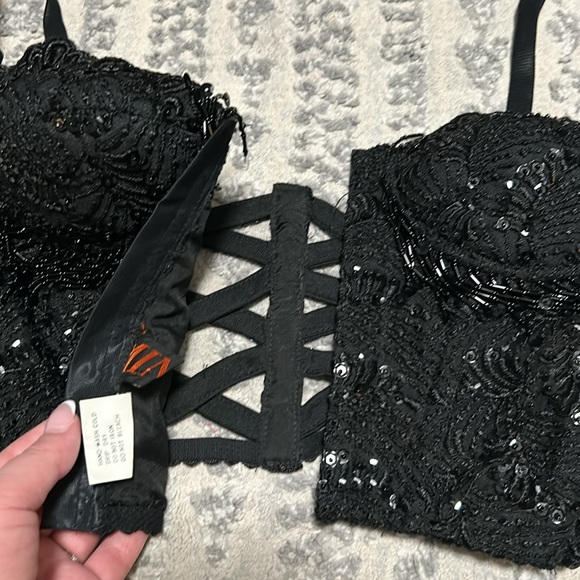 🏷️ SALE 🏷️ Mina Handmade Black Beaded Bustier - Picture 6 of 10